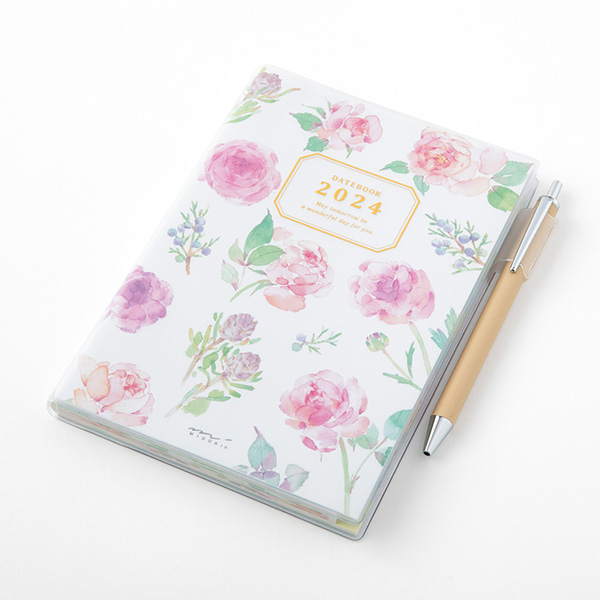 Midori Pocket Diary 2024 Flowers B6 Yoseka Stationery