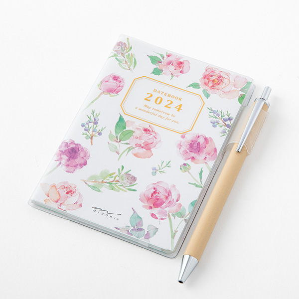 Midori Pocket Diary 2024 Flowers Mini Yoseka Stationery