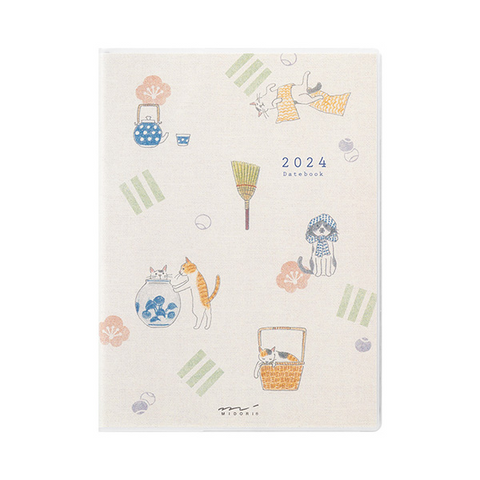 Midori Pocket Diary 2024 - Cat - A6