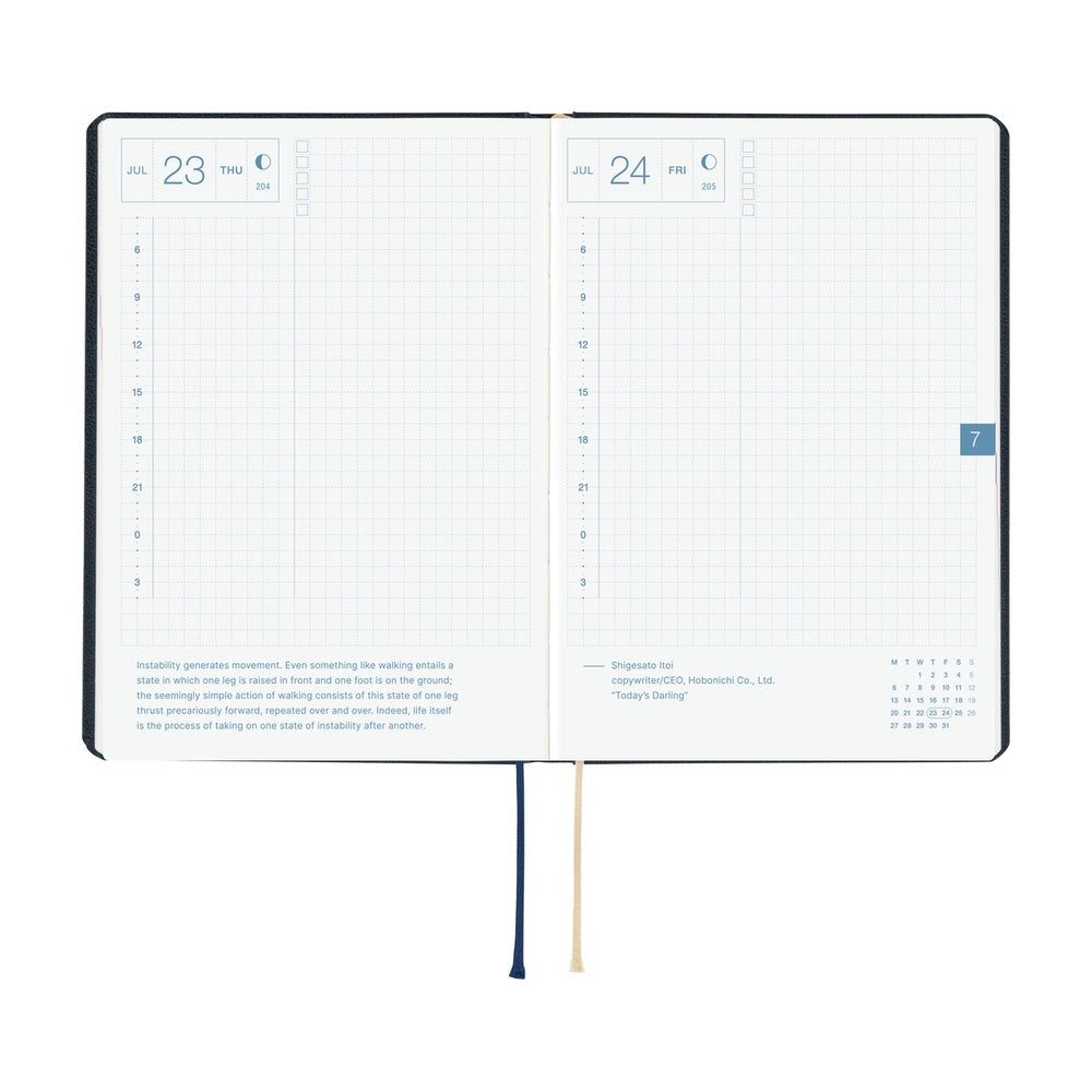 Hobonichi Techo HON 2026 - A6 - Slash Navy - English – Yoseka