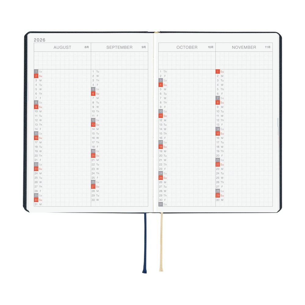 Hobonichi Techo HON 2026 - A6 - Slash Navy - English – Yoseka