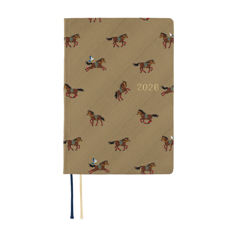 Hobonichi Techo HON 2026 - A6 - Bow & Tie: Galloping Horses - English