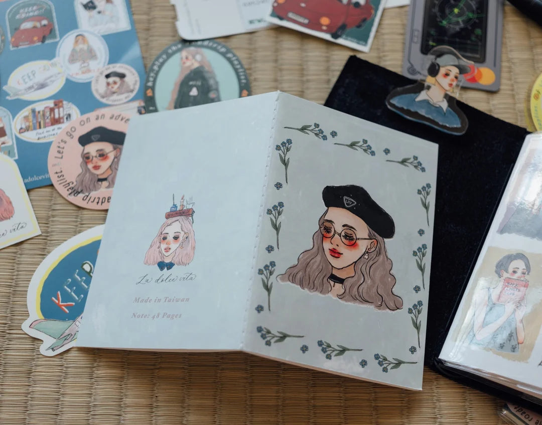 La Dolce Vita Notebook - Beret Girl - Passport Size