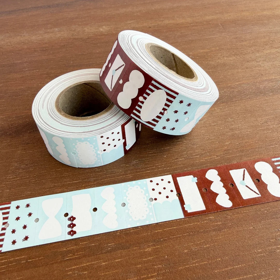 Stamp Marche Label Sticker Roll - Pop Mix - Brown x Blue