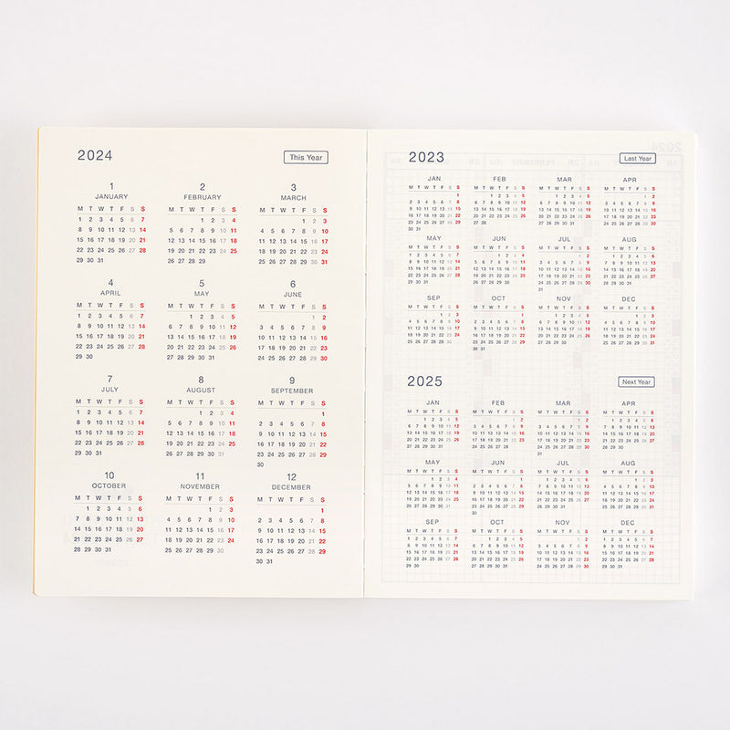 2024 Hobonichi Cousin Yearly View Covers, Year at A Glance A5