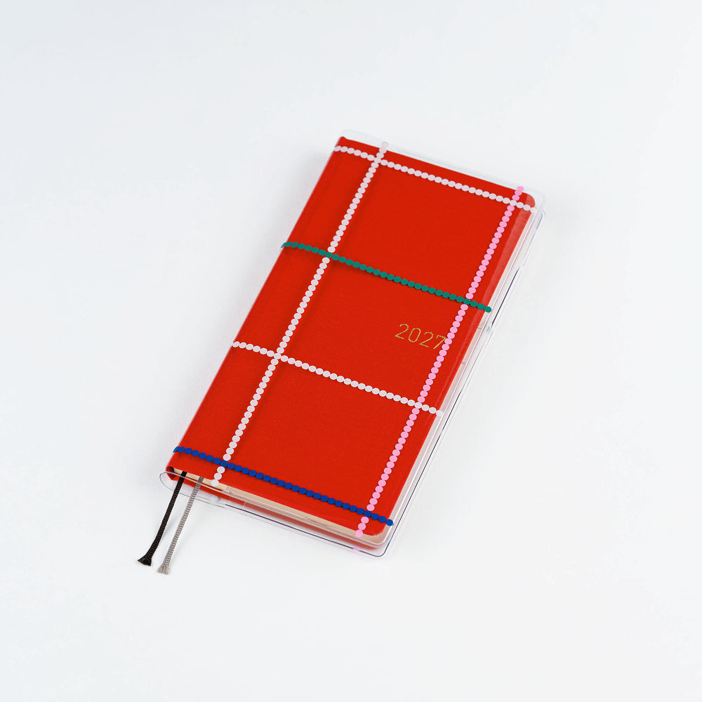 Hobonichi 2027 Clear Cover - Yoshie Watanabe: Dotted Plaid - Weeks (Order Starts Aug 31st @ 10pm ET)