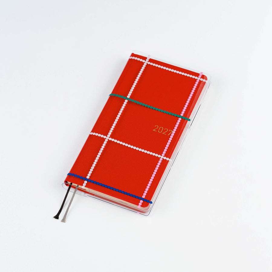 Hobonichi 2027 Clear Cover - Yoshie Watanabe: Dotted Plaid - Weeks