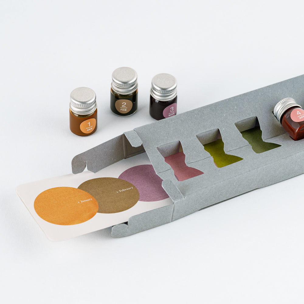 Hobonichi 2027 - Kakimori x TSUKI no IRO: Mini Ink Bottle Set (Jan