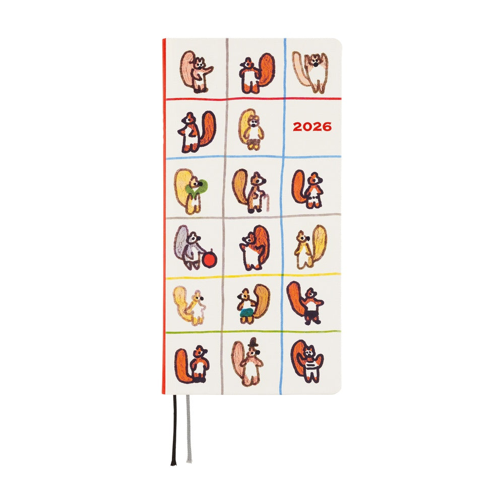 Hobonichi Techo Weeks 2026 - 100%ORANGE: Squirrel’s Moving Day