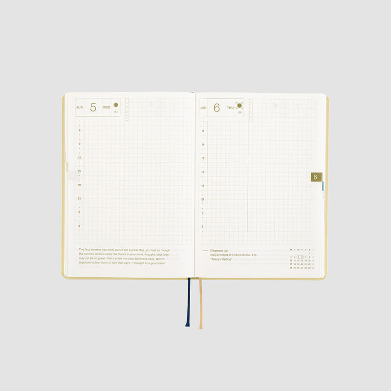 Hobonichi Techo HON 2025 A5 Slash Ivory English Yoseka Stationery