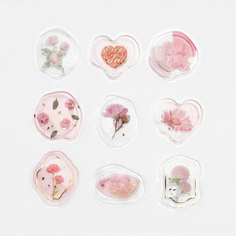 BGM Deco Sticker - Sealing Seal - Flower Jewel Pink