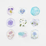 BGM Deco Sticker - Sealing Seal - Flower Jewel Blue