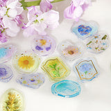 BGM Deco Sticker - Sealing Seal - Flower Jewel Green