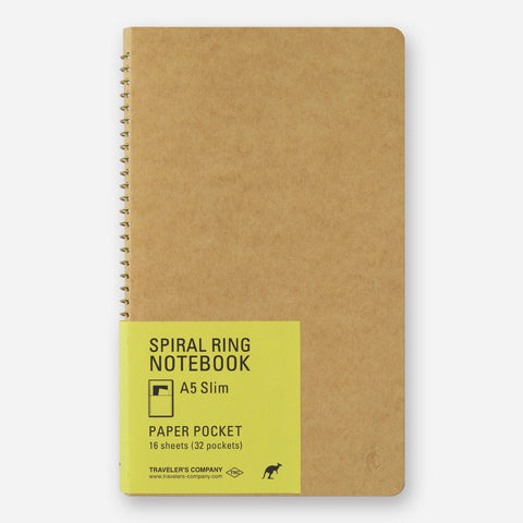 Traveler's Company - Spiral Ring Notebook - Paper Pocket - A5 Slim