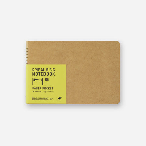 Traveler's Company - Spiral Ring Notebook - Paper Pocket - B6