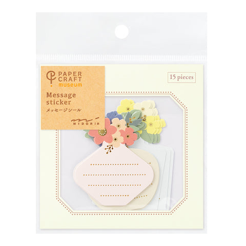 Paper Craft Museum Message Sticker - Flower Vases