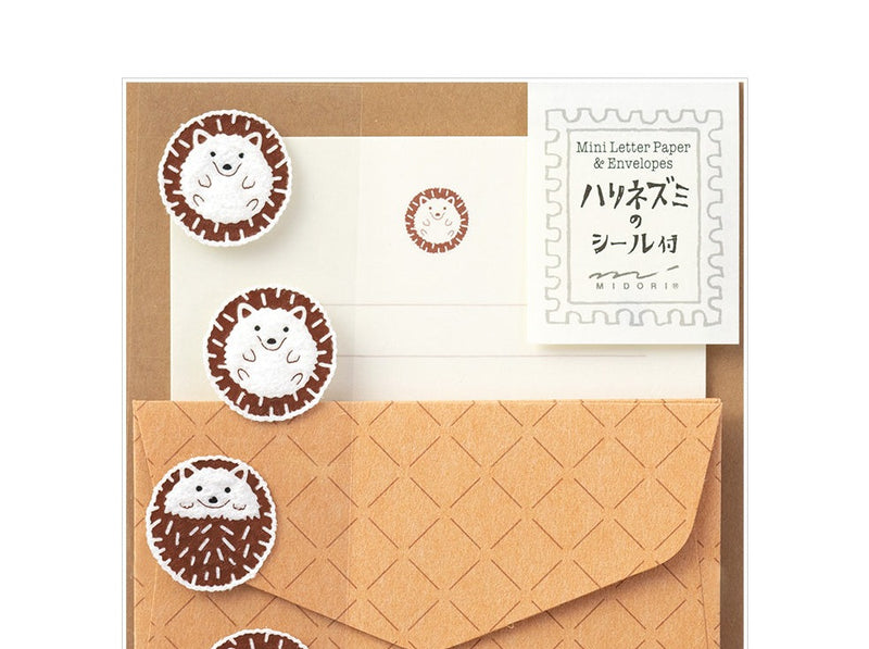 Extra-Mini Letter Set with Hedgehog Stickers