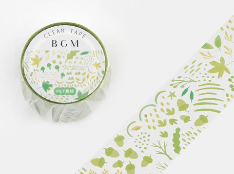 BGM Clear Tape - Green Leaves
