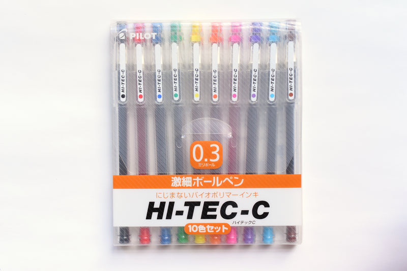 Pilot Hi-Tec-C - 0.3mm - Gel Ballpoint Pen - 10 Color Set