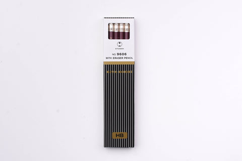 Kitaboshi 9606 Pencils with Eraser - HB - Set of 12