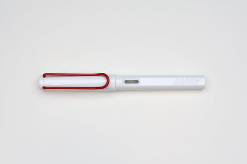 LAMY Safari Fountain Pen - White with Red Trim - Special Edition
