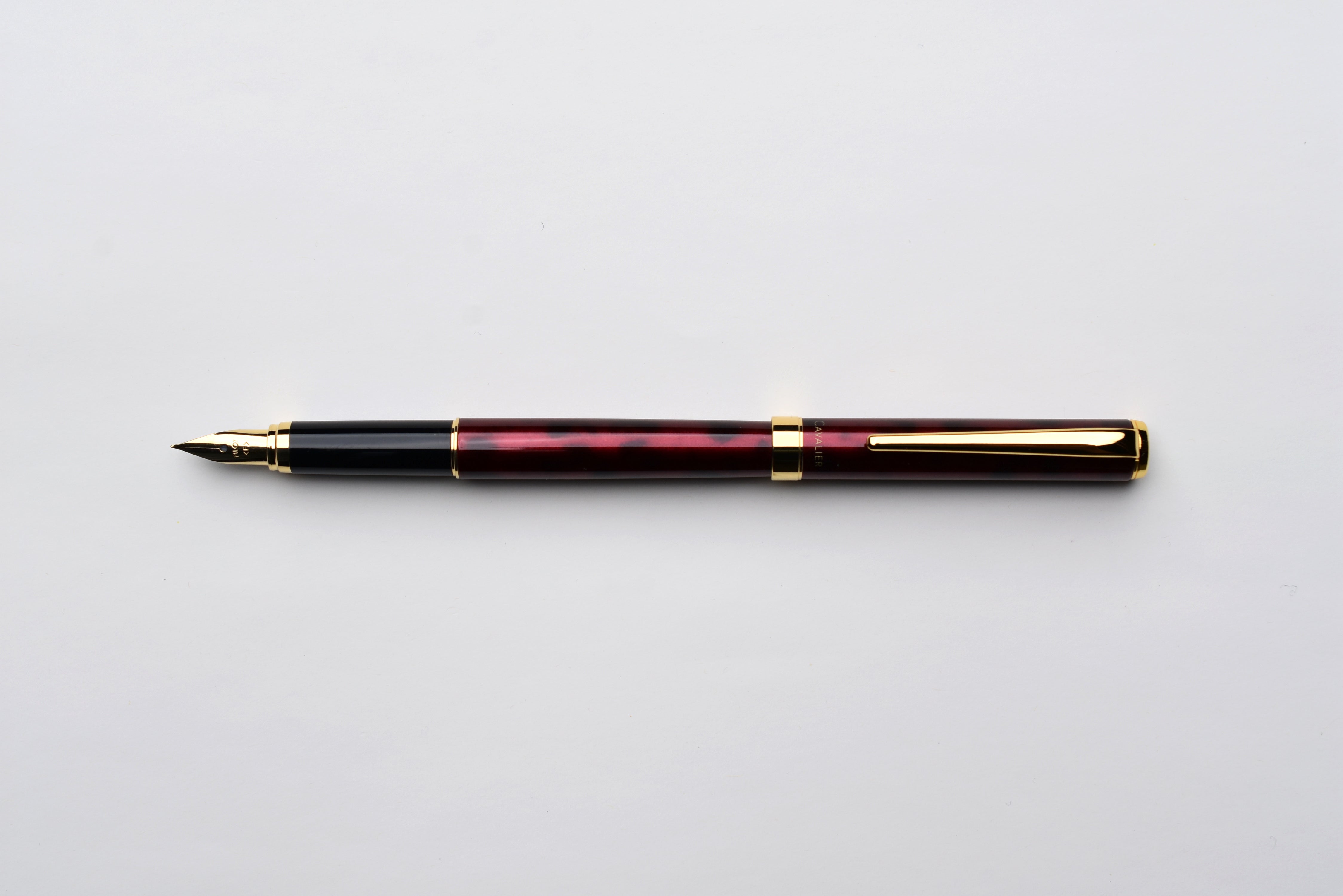 Pilot Cavalier Fountain Pen - Marbled - Black/Red