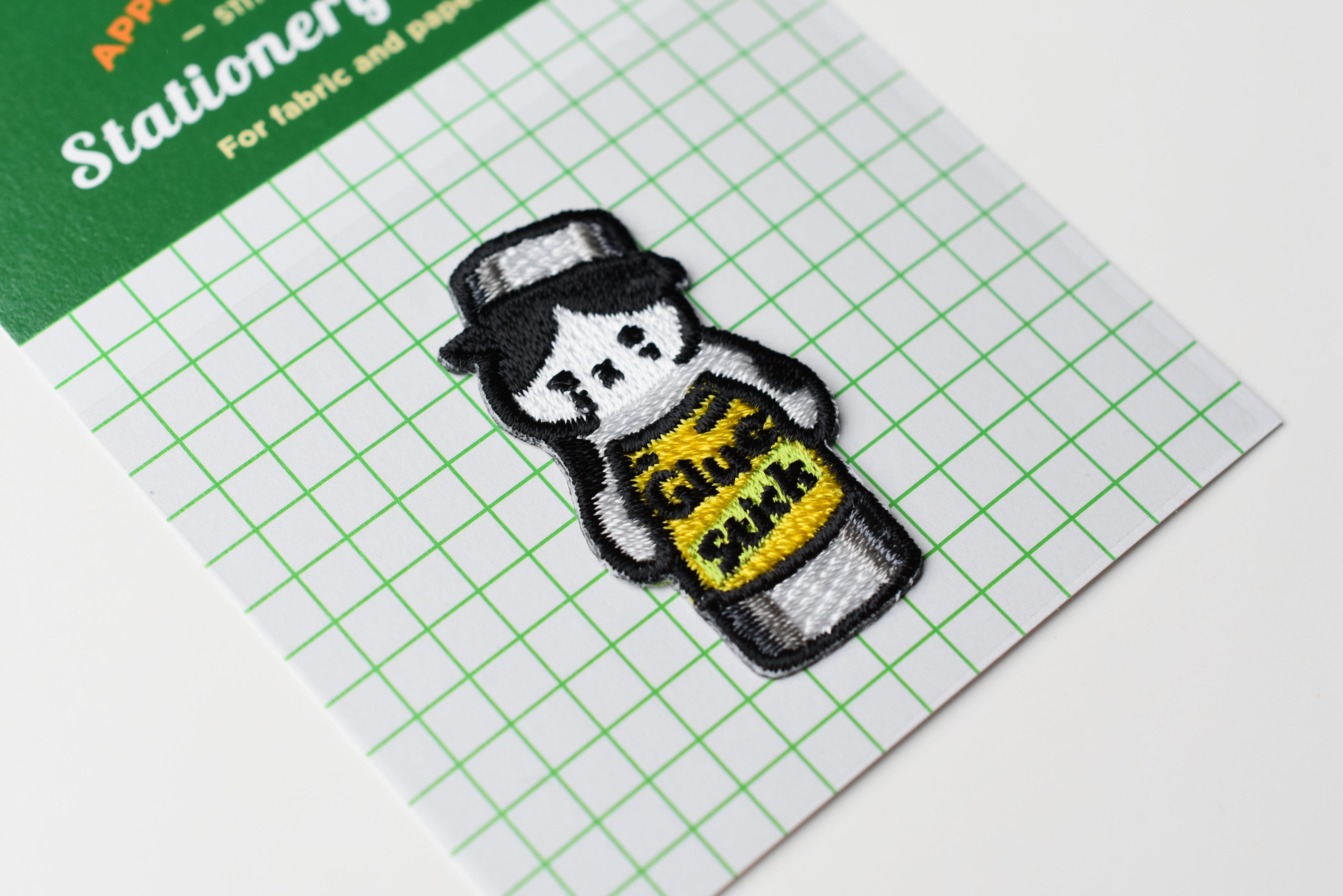 Plain Stationery Applique Patch Stationery and Cat