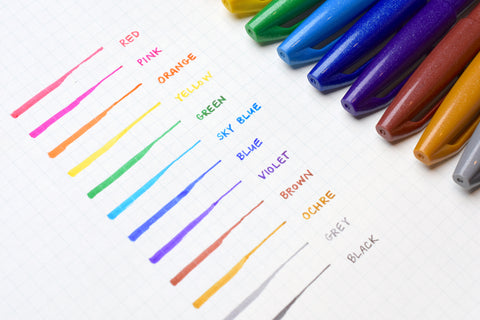 Pentel Touch Brush Sign Pen - Original Colors