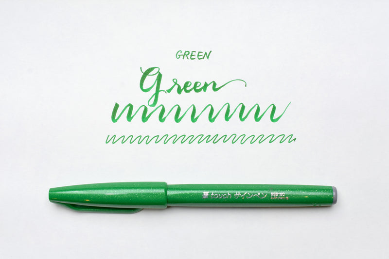 Pentel Touch Sign Brush Tip Pen - Light Green – Shorthand