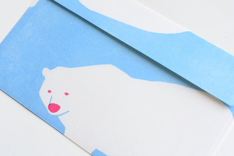 Mini Letter Set with Polar Bear Stickers – Yoseka Stationery