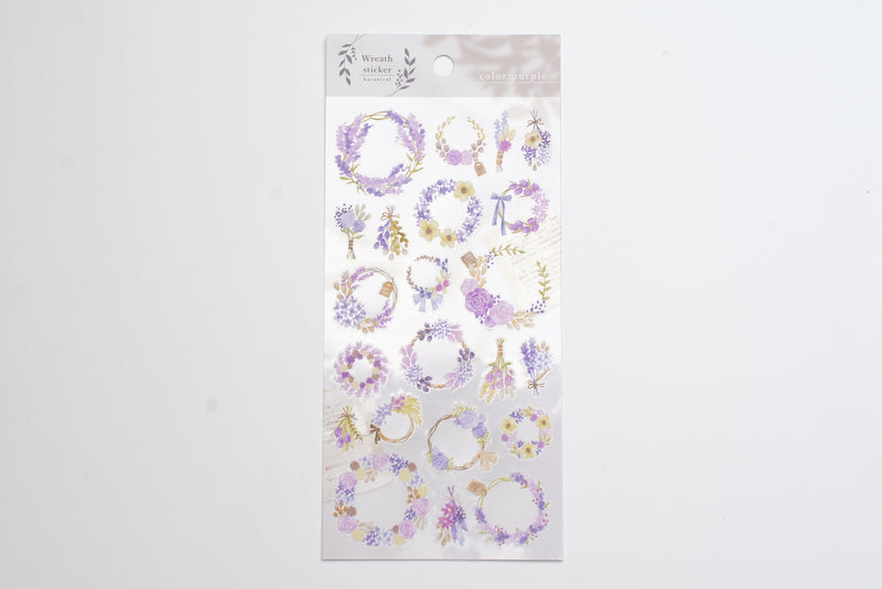 Wreath Sticker - Purple