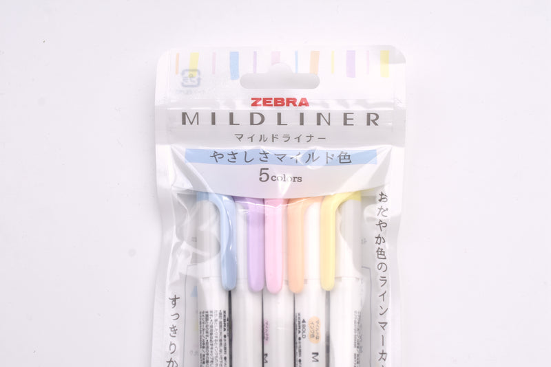 Zebra Mildliner Double-Ended Highlighter Set, 5-Colors, Friendly