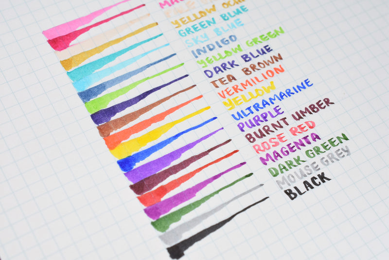 Akashiya Sai Watercolor Brush Pen - 20 Color Set - Japanese Kawaii Pen Shop  - Cutsy World