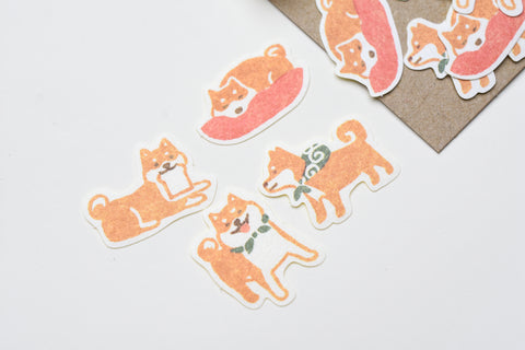 Furukawa Paper "Pochitto" Flake Sticker - Shiba Inu