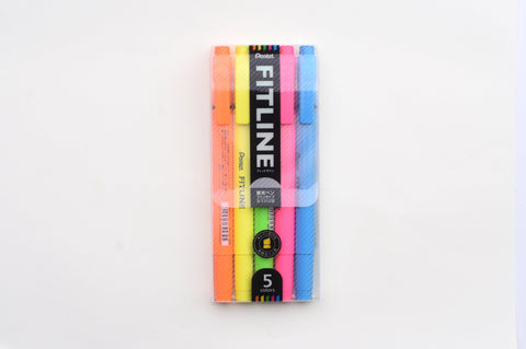 Pentel Fitline Double-Sided Highlighters - Set of 5