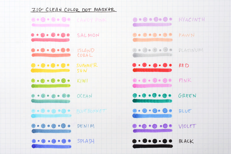 Kuretake Zig Clean Color Dot Dual Tip Markers 12 Pkg Assorted Colors