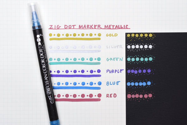Kuretake ZIG Clean Color Dot Marker Doodle Pen Metallic Art Craft  Stationery 