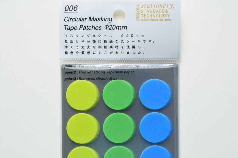 Stalogy Circular Masking Tape Patches 20mm - Shuffle Earth