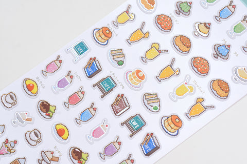 Retro Pixel Art Stickers - Desserts