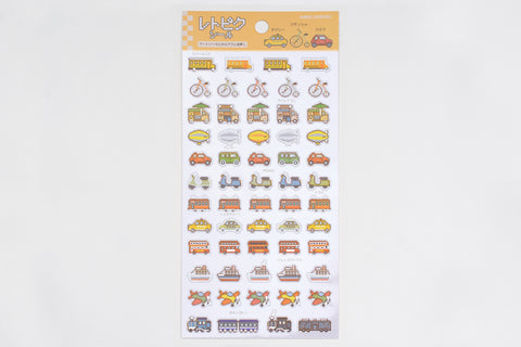 Retro Pixel Art Stickers - Transportation
