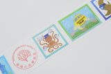 Kyupodo Coral Forest Post Office Washi Tape - Coral Reef Stamps