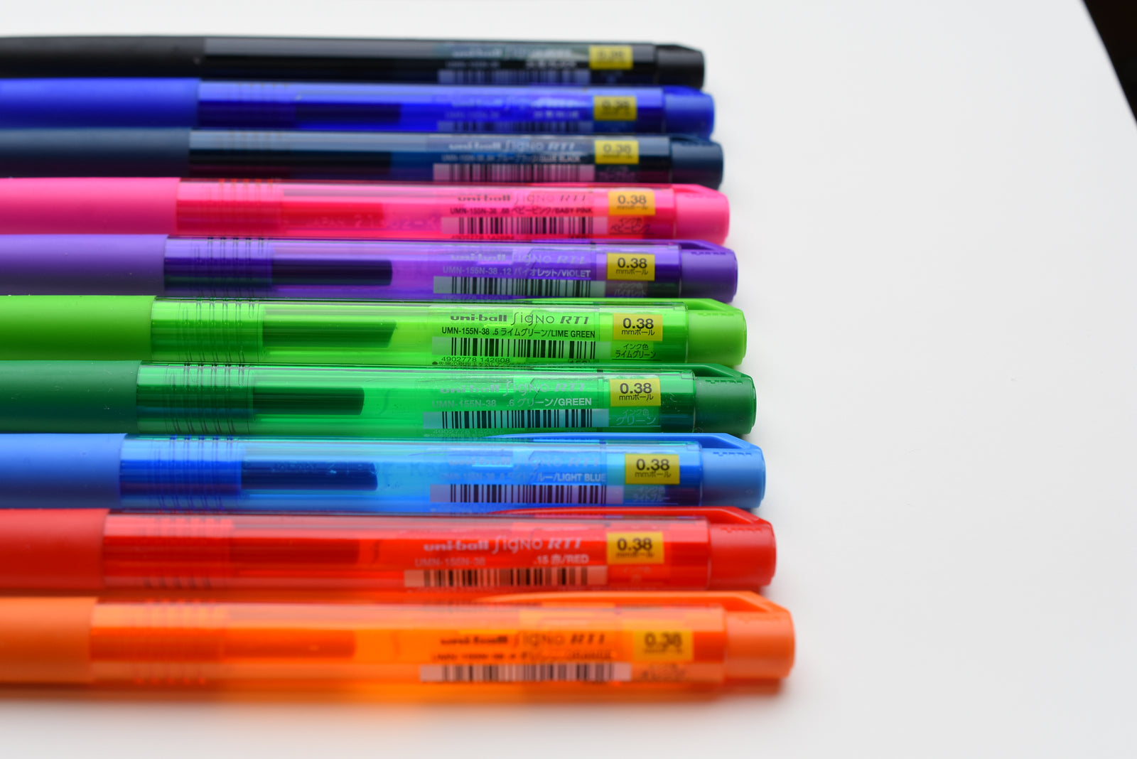 Penna A Sfera Uni-ball Signo Knock RT1 0.38 Mm - Colore Verde, Made In Japan - 3