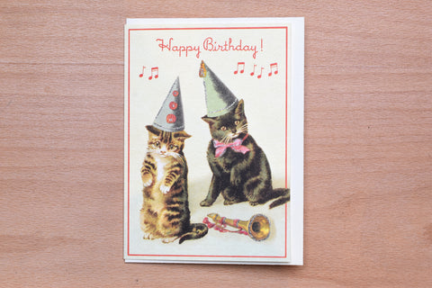 Happy Birthday Musical Cats Greeting Card