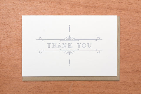 Thank You - Ornate Gray Greeting Card