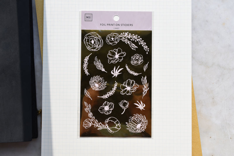 MU Print-On Gold Foil Stickers - Floral Dreams - #3