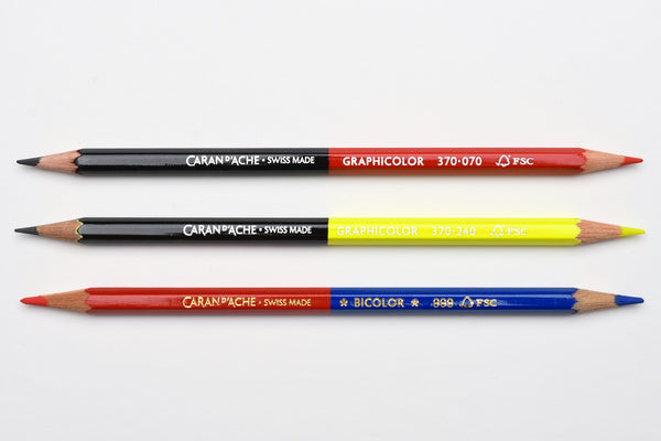 Caran d'Ache Bicolor Pencils- Graphite and Yellow — Two Hands Paperie