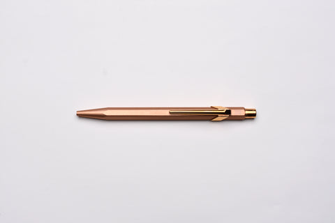 Caran d'Ache 849 Metal Ballpoint Pen - Brute Rose With Metal Slim Pack Case