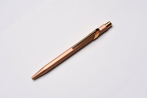 Caran d'Ache 849 Metal Ballpoint Pen - Brute Rose With Metal Slim Pack Case