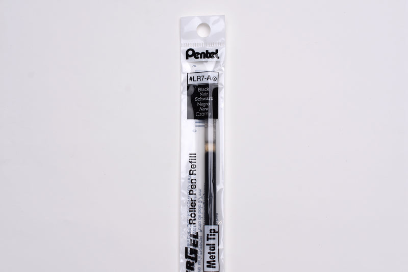 Pentel Energel LR7-A - Metal Tip Roller Pen Refill - 0.7mm - Black