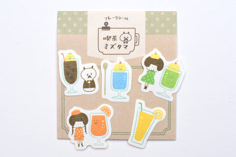 Papier Platz x Mizutama Cafe Series Flake Sticker - Cafe Drinks